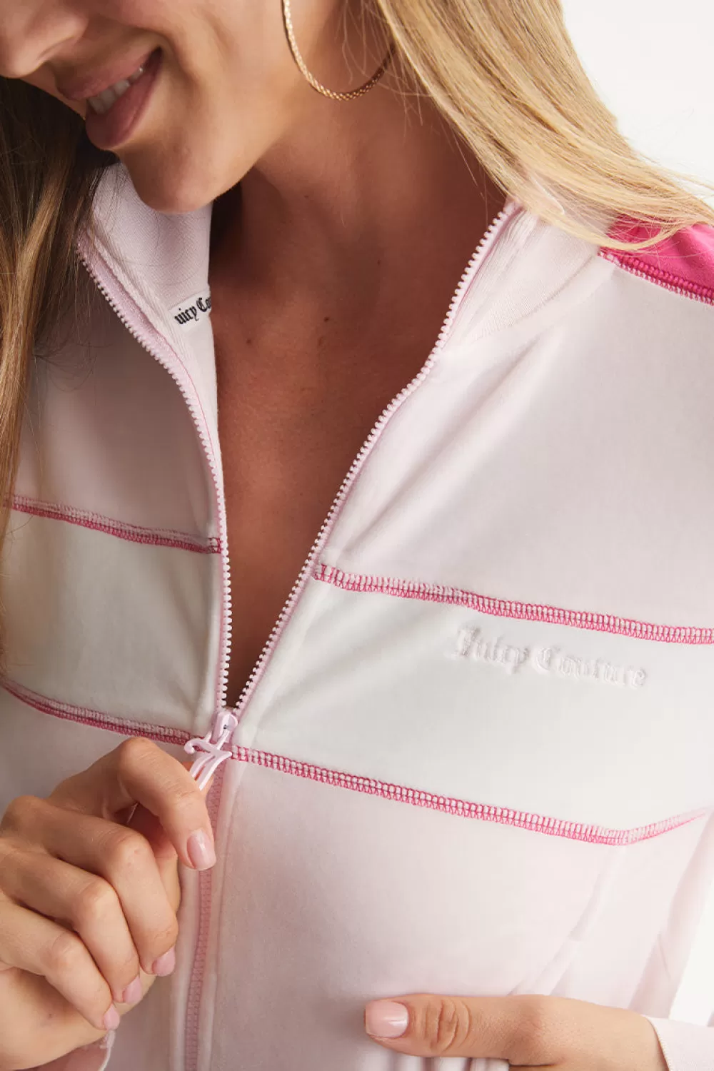 Juicy Couture Hoodies & Jackets | Track Tops^Cropped Colorblock Velour Track Jacket Soft Glow