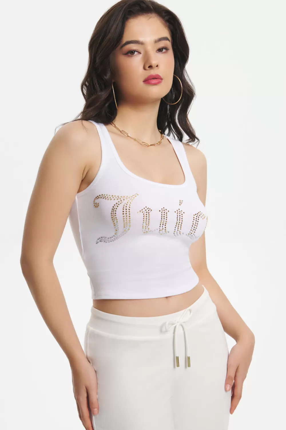 Juicy Couture Tees & Tops^Ombre Bling Tank Top White