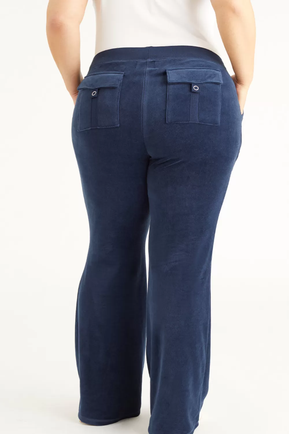 Juicy Couture Plus-Size | Track Pants^Plus-Size Hollywood Scottie Snap Pocket Cotton Velour Track Pants Regal Blue
