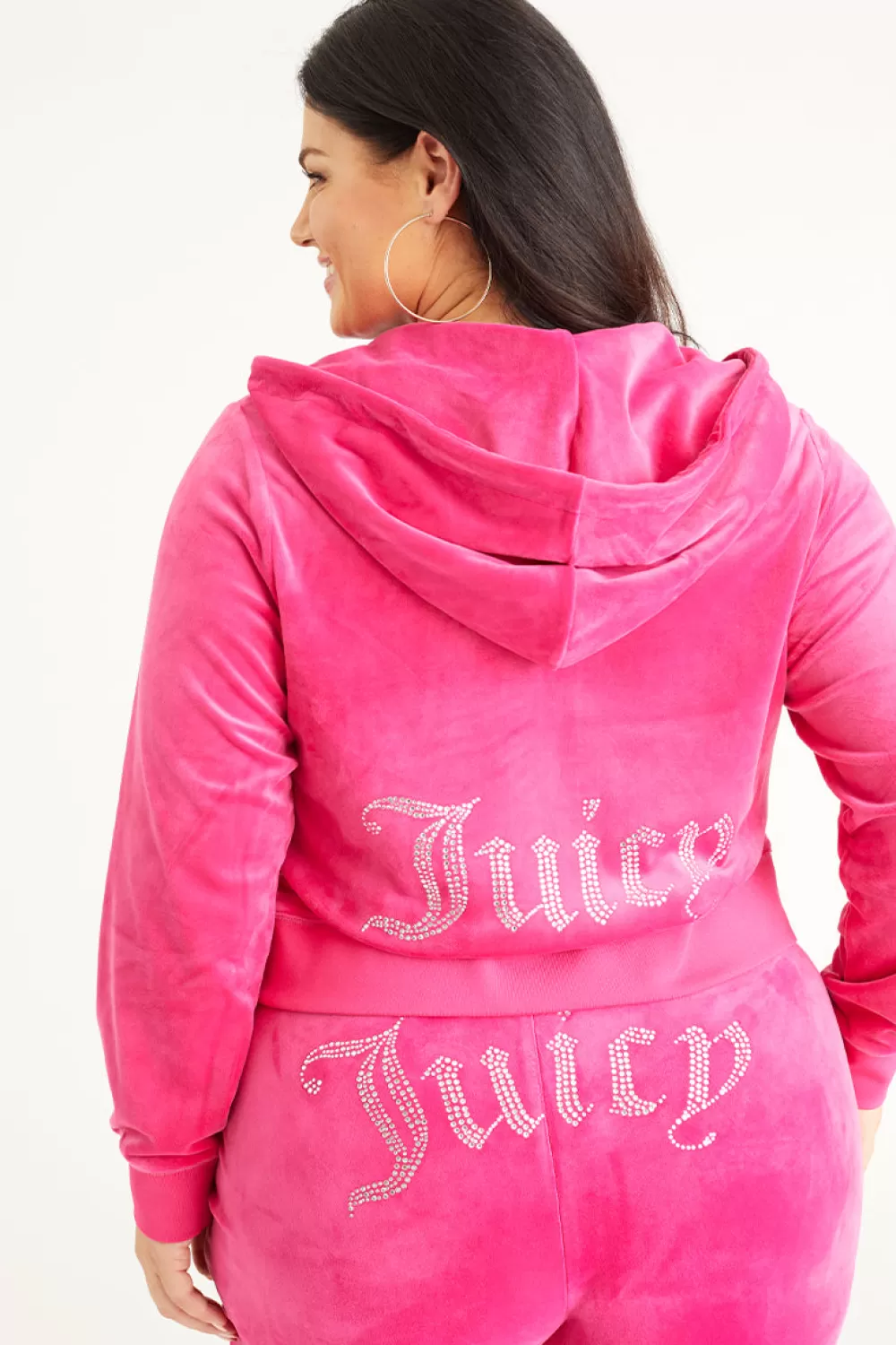 Juicy Couture Plus-Size | Hoodies & Jackets^Plus-Size OG Big Bling Velour Hoodie Free Love