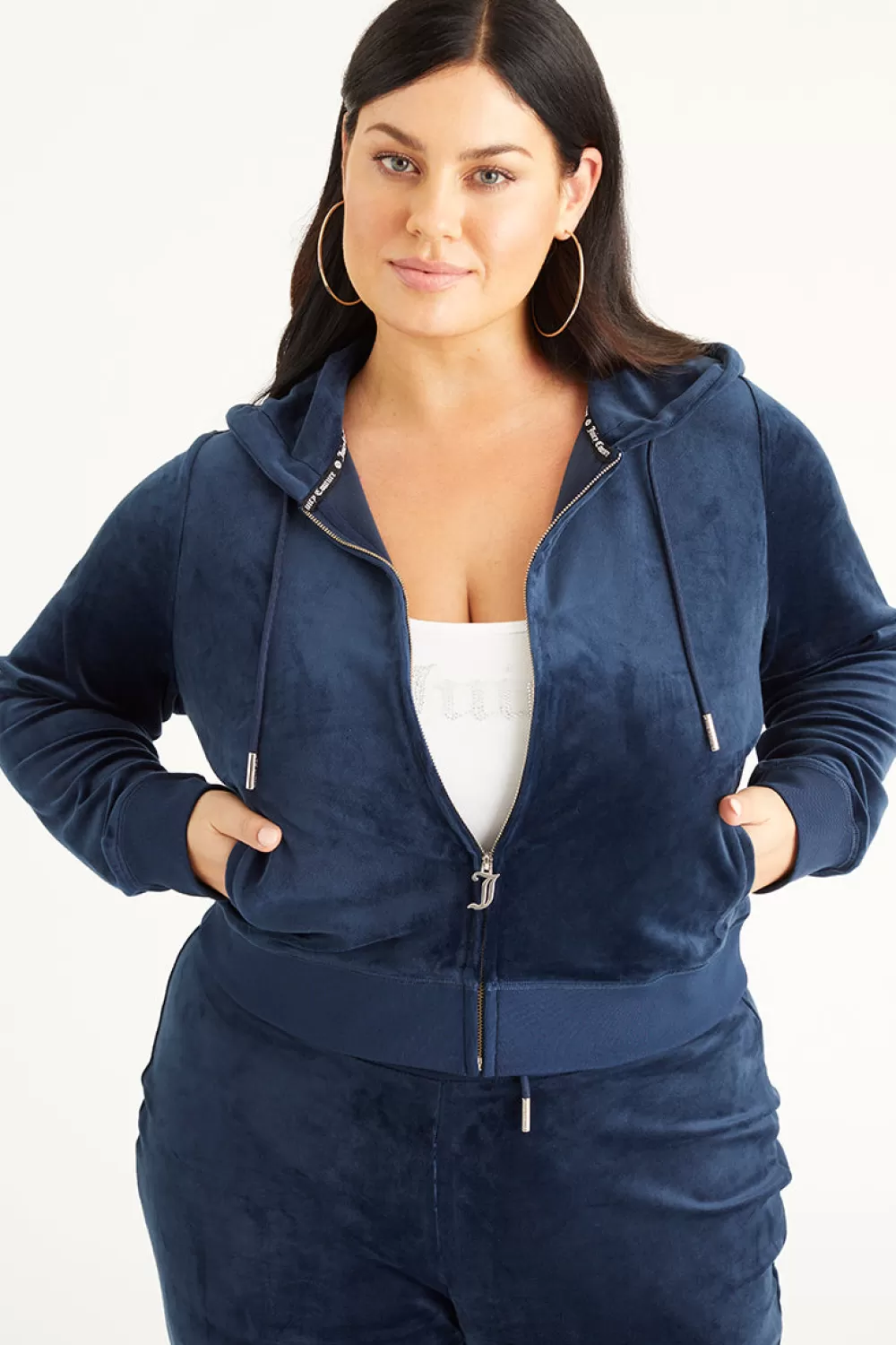 Juicy Couture Plus-Size | Hoodies & Jackets^Plus-Size OG Big Bling Velour Hoodie Regal Blue