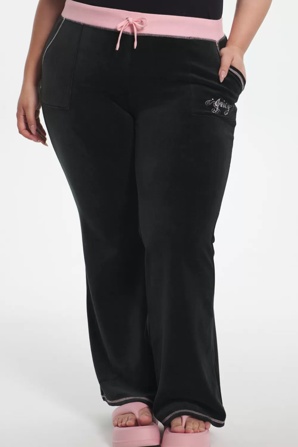 Juicy Couture Plus-Size | Track Pants^Plus-Size Sweetheart Cotton Velour Track Pants Liquorice