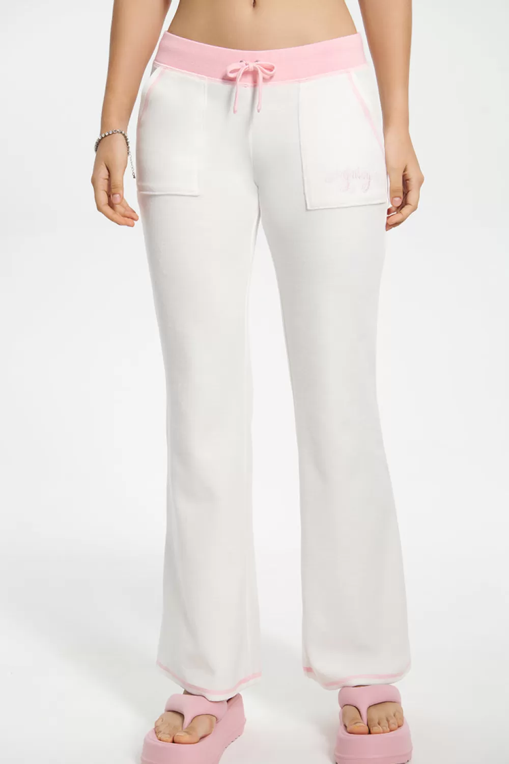 Juicy Couture Track Pants | Track Bottoms^Sweetheart Cotton Velour Track Pants White