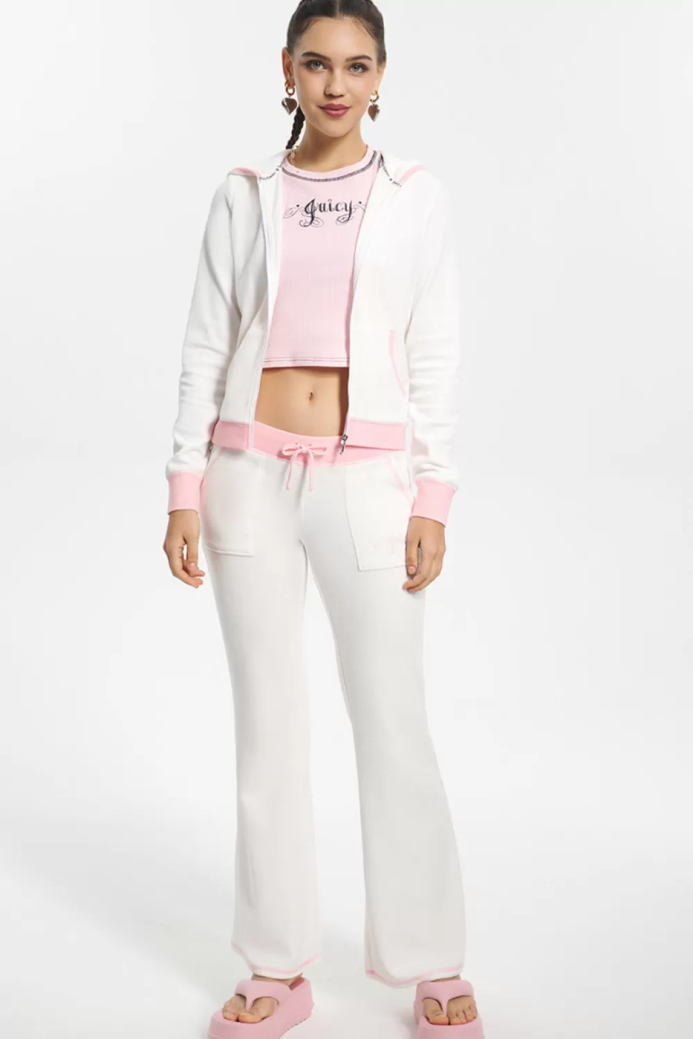 Juicy Couture Track Pants | Track Bottoms^Sweetheart Cotton Velour Track Pants White